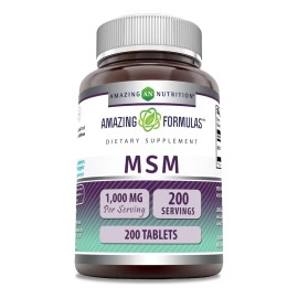 Formulas Msm 1000mg 200 Tabletas Amazing Nutrition Sabor Sin Sabor