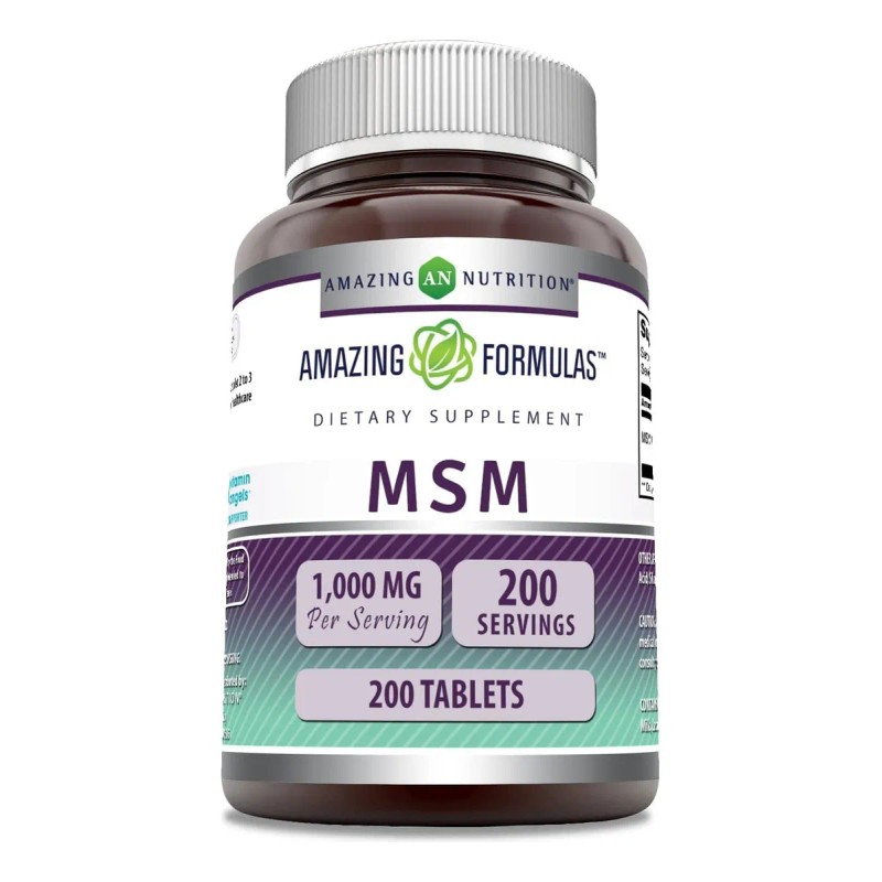 Formulas Msm 1000mg 200 Tabletas Amazing Nutrition Sabor Sin Sabor