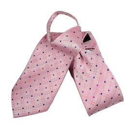 Michiko Korondon One-Touch Necktie Brand Koshino Present, Gift, Stylish, Silk, Zipper Tie, Zipper Tie, No Tie, Easy to Install, MKZP-32-D Pink