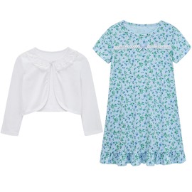 Z-Shop Old Lady Costume for Girls 100th Day of School Costume Grandma Granny Dress with Wig for Kids,8