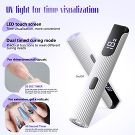 Romon Mini Lampada UV LED Unghie, USB Ricaricabile e Portatile, Lampada UV Unghie Piccola 3W, Lampada Gel Unghie con Supporto, 20/60 Timer, per Asciuga Unghie Salone di Casa, Bianco