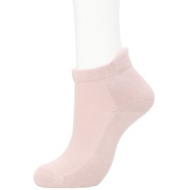 Atsugi JSC1192 Short Crew Socks, Warm Design, Feathers, Cotton Blend, Pink
