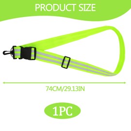 Aeipou Adjustable Reflective Safety Sash with Clip – High-Visibility Running Belt for Walking, Cycling, Night Sports – Reflective Gear for Men & Women, Fluorescent Green