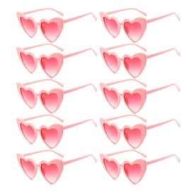 HZZXCH 10Pcs Love Heart Sunglasses Heart Shaped Sunglasses Pink Love Heart Shape Sunglasses Protection Eyewear Party Outdoor Candy Colour Glasses Sunglasses Summer Party for Women Men