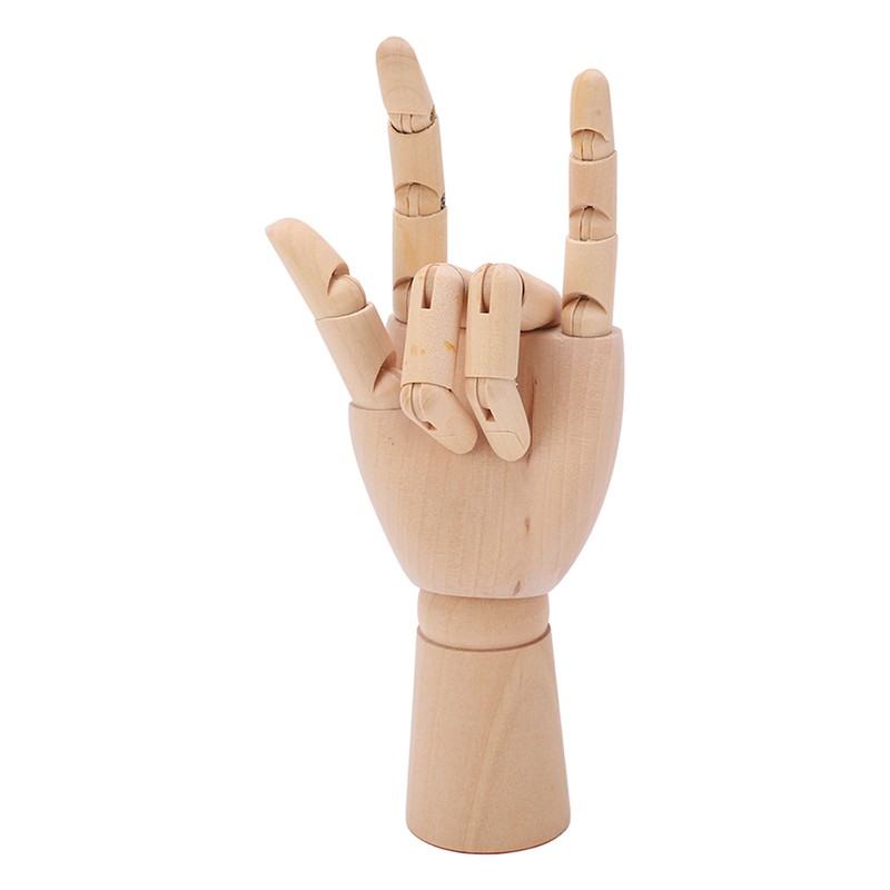 Wood Mannequin Hand Flexible Joints Fingers Drawing Mannequin Hand for