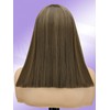 NOSTLAGIA Brown Highlight Bob Wigs Synthetic Lace Front Wig,Mide Part