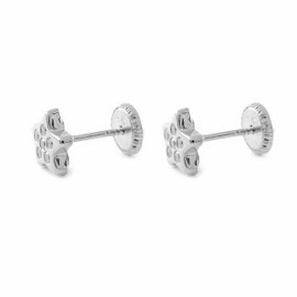 Mondepetit Women's & Children's Star Zircon Earrings 9 Carat White Gold Gift Box, White Gold, Cubic Zirconia