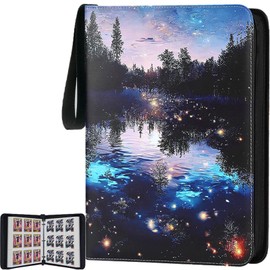 PHIONXEI Trading Card Binder 9 Pocket with 50 Sleeves, 900 Pockets Trading Card Holder Book Compatible with TCG Cards Sports Star Cards MTG Cards