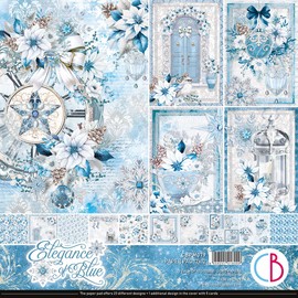 Ciao Bella Elegance of Blue Scrapbook Paper, 12 Sheets, 12 x 12 Inches, High Quality Craft Paper for Scrapbooking, Cards and DIY Projects