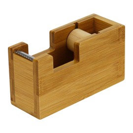 Tape Dispenser Desk, Natural Bamboo Wood Desktop Tape Dispenser Tape Cutter, Perfect for Home, School or Office Desk and Crafts (Bamboo)