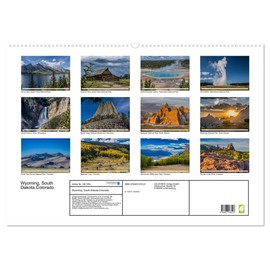 Wyoming, South Dakota Colorado (Wandkalender 2026 DIN A2 quer), CALVENDO Monatskalender: Eine Reise durch den Westen (CALVENDO Orte)