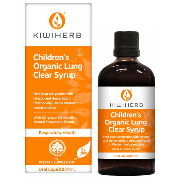 Kiwiherb Children's Organic Lung Clear Syrup 200ml - Discontinued Product - Expiry 21/05/24