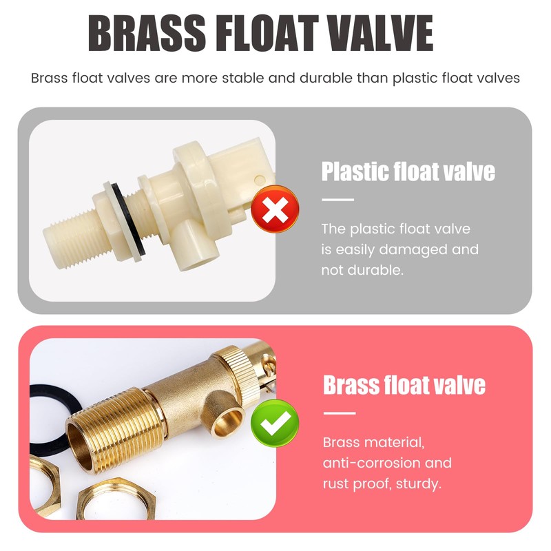 3/4 Inch Float Valve, Brass Water Float Valve for Water