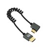 YANBORONSN 8K Left Angle Mini HDMI to HDMI Coiled Cable
