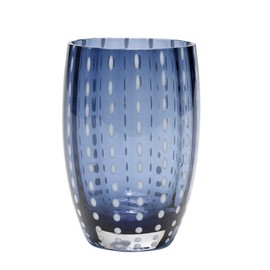 Zafferano Perle Glass Tumbler Blue/Grey 11oz (Set of 2)