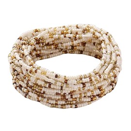 ChungLong0593 18Pcs Handmade Bohemian Multilayer Colorful Seed Beaded Stretch Stackable Bracelet Anklets Women's Summer Beach Vacation Jewelry Party Gift-brown