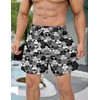 Wemkuqa Men's Funny Swim Trunks with Compression Liner 5" Inseam