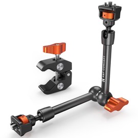 K&F Concept 11 Inch Magic Arm + Spark Wrap Articulating Arm [Allows High Freedom of Shooting] 4.4 lb (2 kg) Load Capacity, Includes 1/4" and 3/8" Screw Holes, Free Angle Adjustment, Aluminum Alloy +