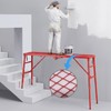 Scaffolding Platform, 880LBS Foldable Work Platform 6-Gear Height (33"-53")
