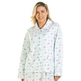 Undercover Ladies 'Pink Blush' Mock Quilt Bed Jacket 67454 Turquoise L-XL