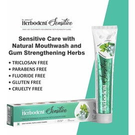 Herbodent Sensitive Toothpaste 6.53 Oz| Sensitive Care with Natural Mouthwash & Gum Strengthening Herb-Oral health management Mint Clove Eucalyptus probiotic  toothpaste - Specification: Pack of 6