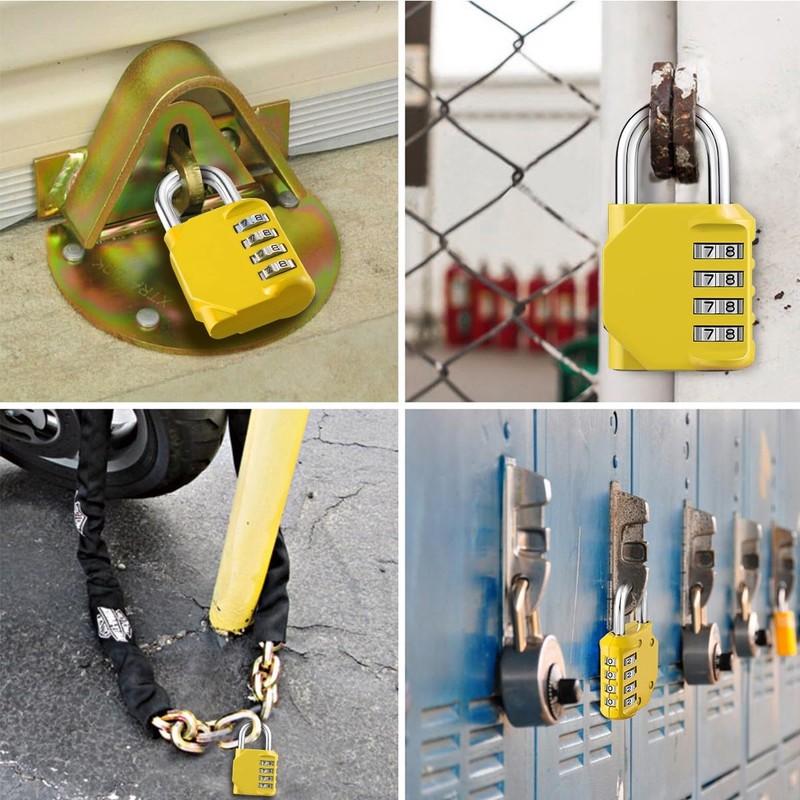 LOFICOPER Combination Padlock Set, Outdoor Combination Padlock, 4 Digit Weatherproof