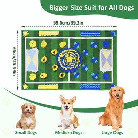 Esoes Snuffle Mat for Dogs 39.2" x 25.8" Snuffle Mat for Dogs Large Breed Interactive Feeding Game for Boredom and Mental Stimulation Dog Feeding Mat Encourages Natural Foraging Skills and Slow Eating