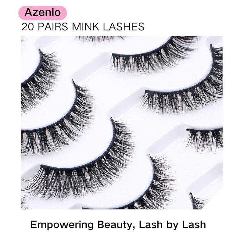 Agenlo 아젠로 인조 속눈썹 20쌍 위스피 밍크 14mm 3D 푹신한