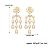 UPOWKA Vintage Pearl Drop Earrings, Gold Plated Chandelier Design with