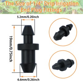 Bntyok 12 Pcs Drip Irrigation 1/4" Barbed Tubing End Plugs Universal Barbed Connectors End Cap for Drip or Sprinkler Systems Garden Watering System