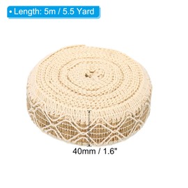 PATIKIL 1.5 Inch Wide 11 Yards Burlap Fabric Ribbon, Natural Wrapping Wire Jute Crafts Roll for Home DIY Gift Wreath Wedding Christmas Decoration