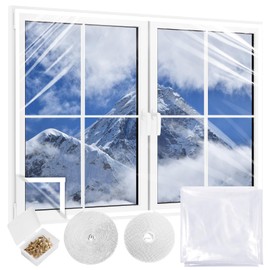 Window Insulation Kit,Plastic Window Cover for Winter to Keep Cold Out Heavy Duty,Thermal Window Coverings for Winterizing,Thick Transparent Window Seal Film for Winter Window Covering (63×63inches)