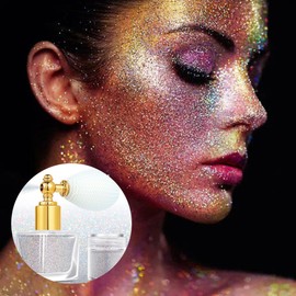 Spray Efecto Purpurina Corporal y Multiuso Plata Maquillaje para Brillante Adecuado para Fiestas Celebraciones Obsequios