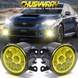 CHUSYYRAY Front LED Yellow Fog Lights Bumper Lamp For Subaru WRX / STI 2015 2016-2019 2020