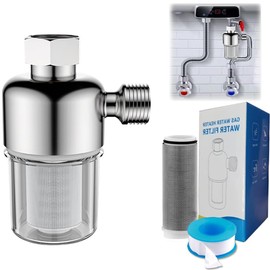 Bathroom Water Heater Shower Filter, ZCXSHKA Reusable Sink Water Filter Stainless Steel Filter Screen Water Filter with Leak-Proof Gasket for Water-Heater Washing Machine Dishwasher Shower Faucet