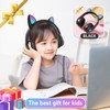 Lirunshe Headphones with LED Light Up, Cat Ears Bluetooth Headphone