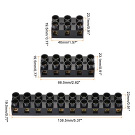 MECCANIXITY Terminal Block 500V 20A Dual Row 3 5 10 Positions Screw Electric Barrier Strip 6 Pcs