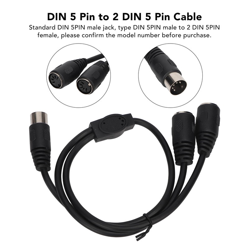 DIN 5 Pin Male to 2 DIN 5 Pin Female