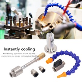 135mm / 5.31in Professional Cold Air Dry Cooling Gun 7Bar 520Btu 131Kcal Vortex Cold Air Gun Dry Cooling Airflow Machine With Flexible Tube for Machine Tool Head Welding Cutter Tools