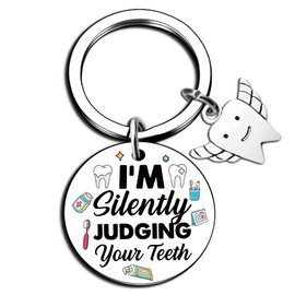 Iweca Dentist Gifts For Men Funny Dentist Keychain Dental Assistant Gifts For Birthday Dental Hygienist Gifts For Women Dental Assistant Accessories For Doctor Dental Care Keyring