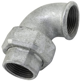 AERZETIX - C65064 - Cast iron elbow piece 1 inch female/female - pipe connection with seal/thread for screwing on - galvanised - sanitary heating water supply installation work fitting