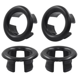 Hordion 4 Pcs Sink Overflow Ring Round Hole Trim, Black Bathroom Sink Overflow Cover for Home Kitchen Bathroom