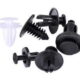 Car Mounting Clips, Pack of 100 Expansion Rivets Plastic, Universal Mounting Clips, Plastic Clips Set, 6 Types of Door Trim Clips, Expansion Rivets Body Mounting Kit