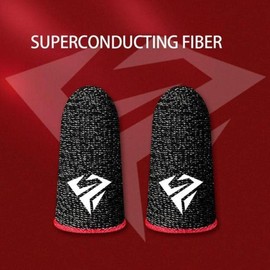 1 Pair of Black Finger Sleeves for Pubg Mobile Games Gaming Breathable Fingertips Sweatproof Fingertip for Cell Phone Gaming Mobile Cove Slip