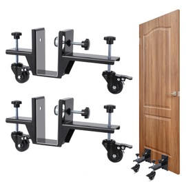 GarveeTech 2 Piece Door Installation Kit, 300 LBS Capacity Heavy Duty Door Dolly for 0 to 2.99 in Thick, One-Person Operation, Ideal for Commercial Residential Use, Black
