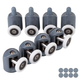 STARVAST Pack of 8 Shower Door Rollers, 23 mm, Shower Cubicle, Shower Door Rollers, Replacement Rollers, Sliding Door Roller, 4 Upper Rollers and 4 Lower Rollers for Glass Shower Sliding Doors