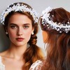 Catery Starfish Bridal Headband Pearl Hair Vine Beach Wedding Hair
