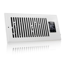 PowerScale 4" x 10" Smart Vent & Quiet Air Booster Register Fan with Humidity Sensor | Register fan with LCD Display | Ceiling register booster fan for Efficient HVAC Air Boosting
