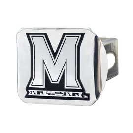 FANMATS 15112 Maryland Terrapins Chrome Metal Hitch Cover with Chrome Metal 3D Emblem