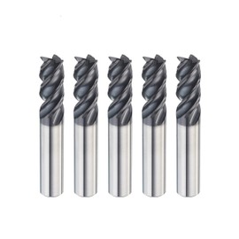 SPEED TIGER IPVE Carbide Square End Mill for Stainless Steel - Unequal Flute Spacing & Helix Design - Anti-Vibration - 4 Flute - IPVE1/4"4 - Made in Taiwan (5 Pieces, 1/4")